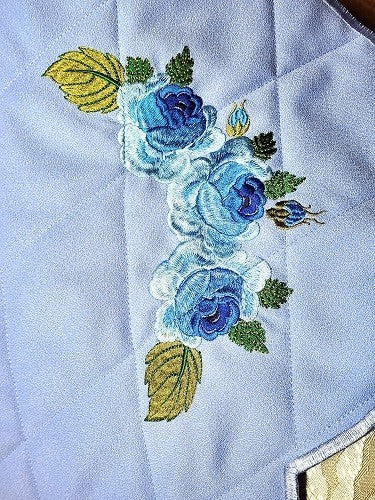 Cottage Rose Embroidered Throw Quilt - Image 2
