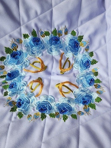 Cottage Rose Embroidered Throw Quilt - Image 3