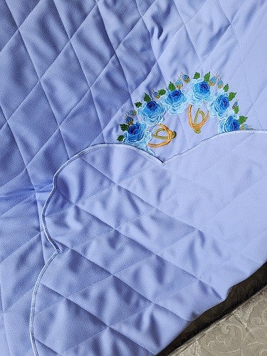 Cottage Rose Embroidered Throw Quilt - Image 4