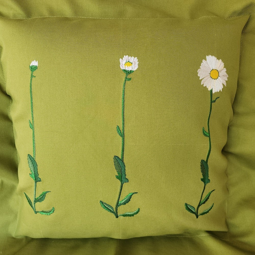 DAISY TRIPTYCH Embroidered Pillow Cover - Image 3