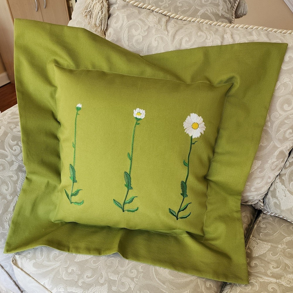 DAISY TRIPTYCH Embroidered Pillow Cover - Image 9