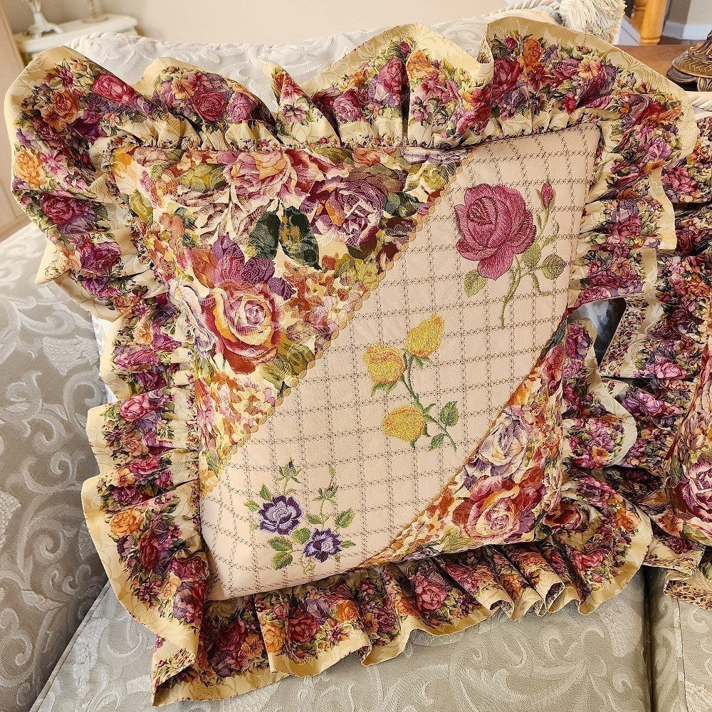 FROSTED ROSES Embroidered Decorator Pillow Covers - Image 10