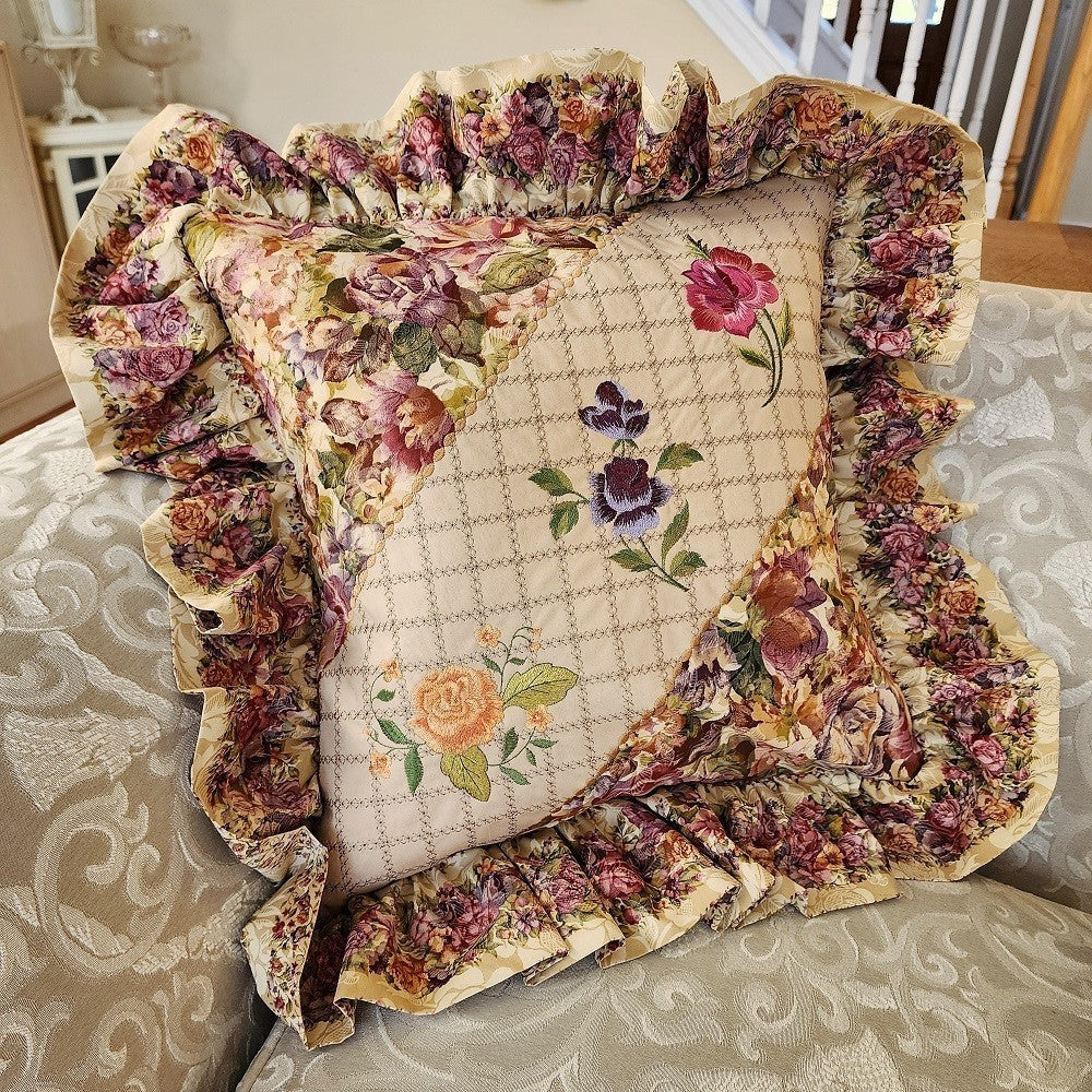 FROSTED ROSES Embroidered Decorator Pillow Covers - Image 4