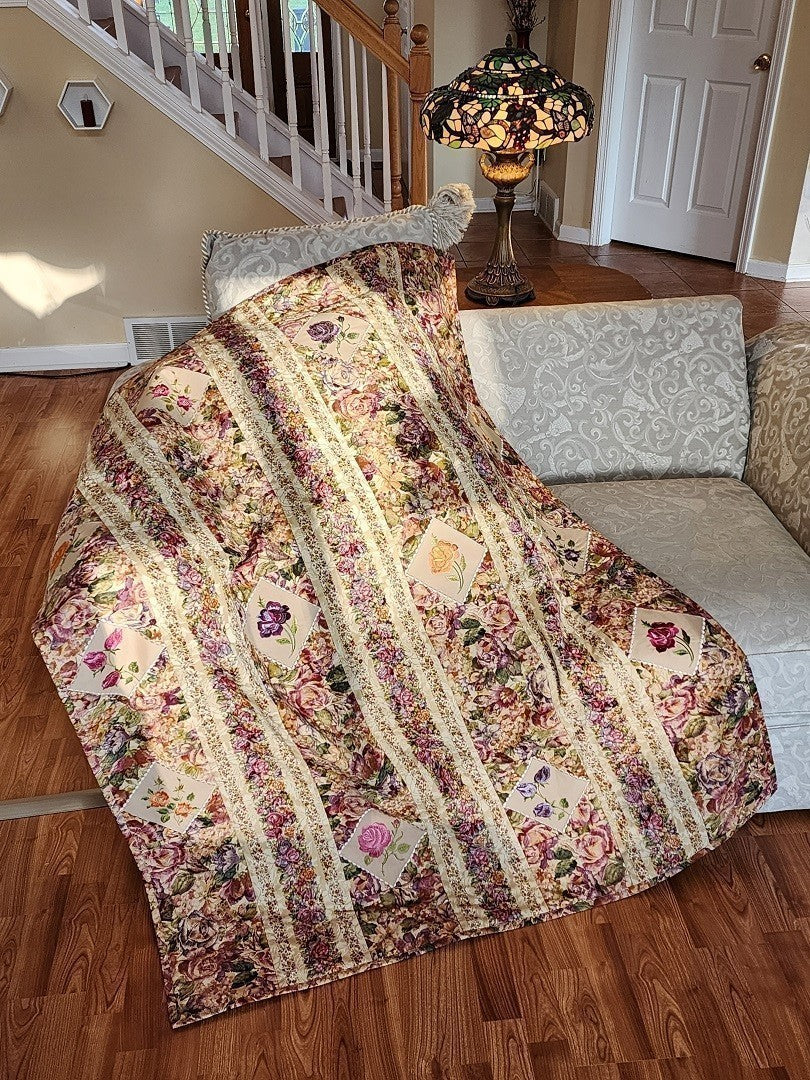 FROSTED ROSES Embroidered Throw - Image 12