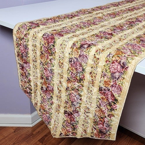 FROSTED ROSES FLORAL TABLE RUNNER - Image 6