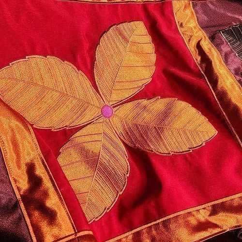 IN FULL BLOOM Three Dimensional Floral Satin Embroidered Throw - Image 10