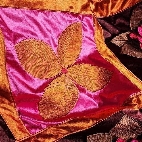 IN FULL BLOOM Three Dimensional Floral Satin Embroidered Throw - Image 11