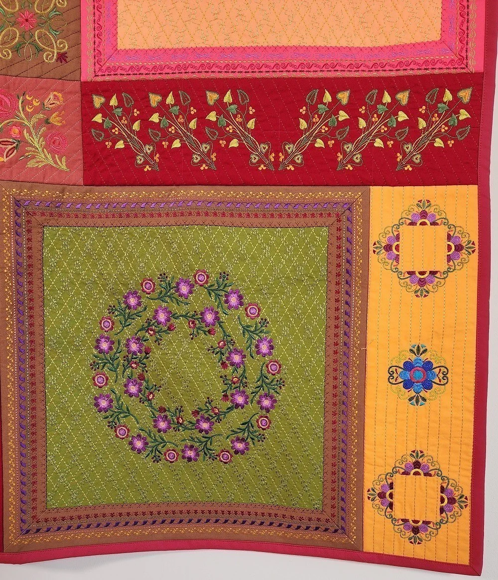 No. 45 FANCYWORK Embroidered Floral Wall Hanging - Image 3