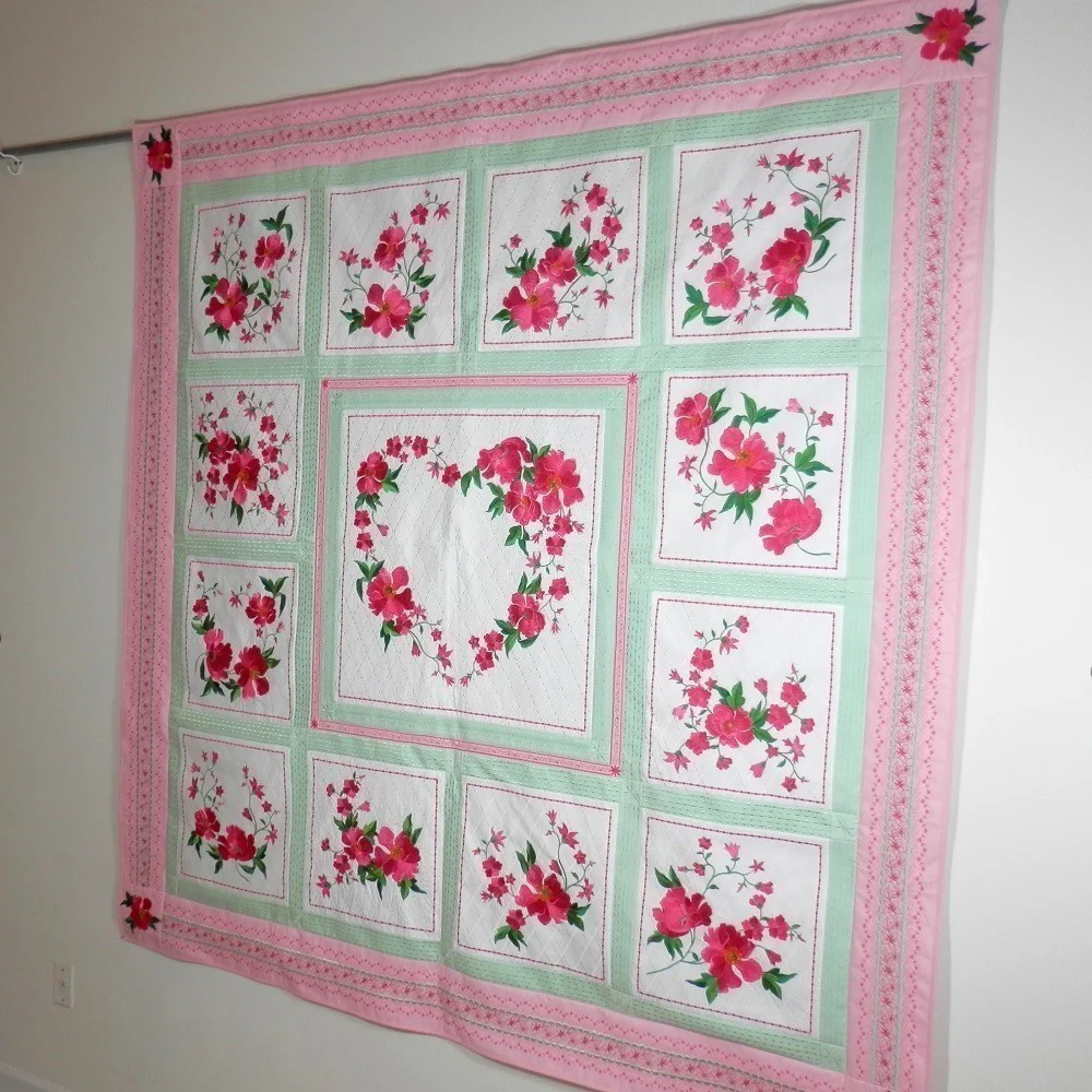 PERFECT BLISS Embroidered Poppies Sofa Size Wall Hanging - Image 2