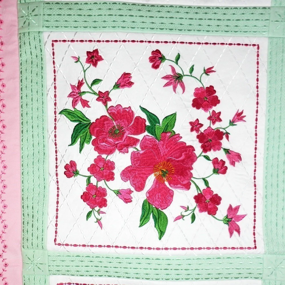PERFECT BLISS Embroidered Poppies Sofa Size Wall Hanging - Image 3