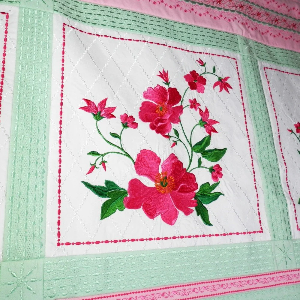 PERFECT BLISS Embroidered Poppies Sofa Size Wall Hanging - Image 4
