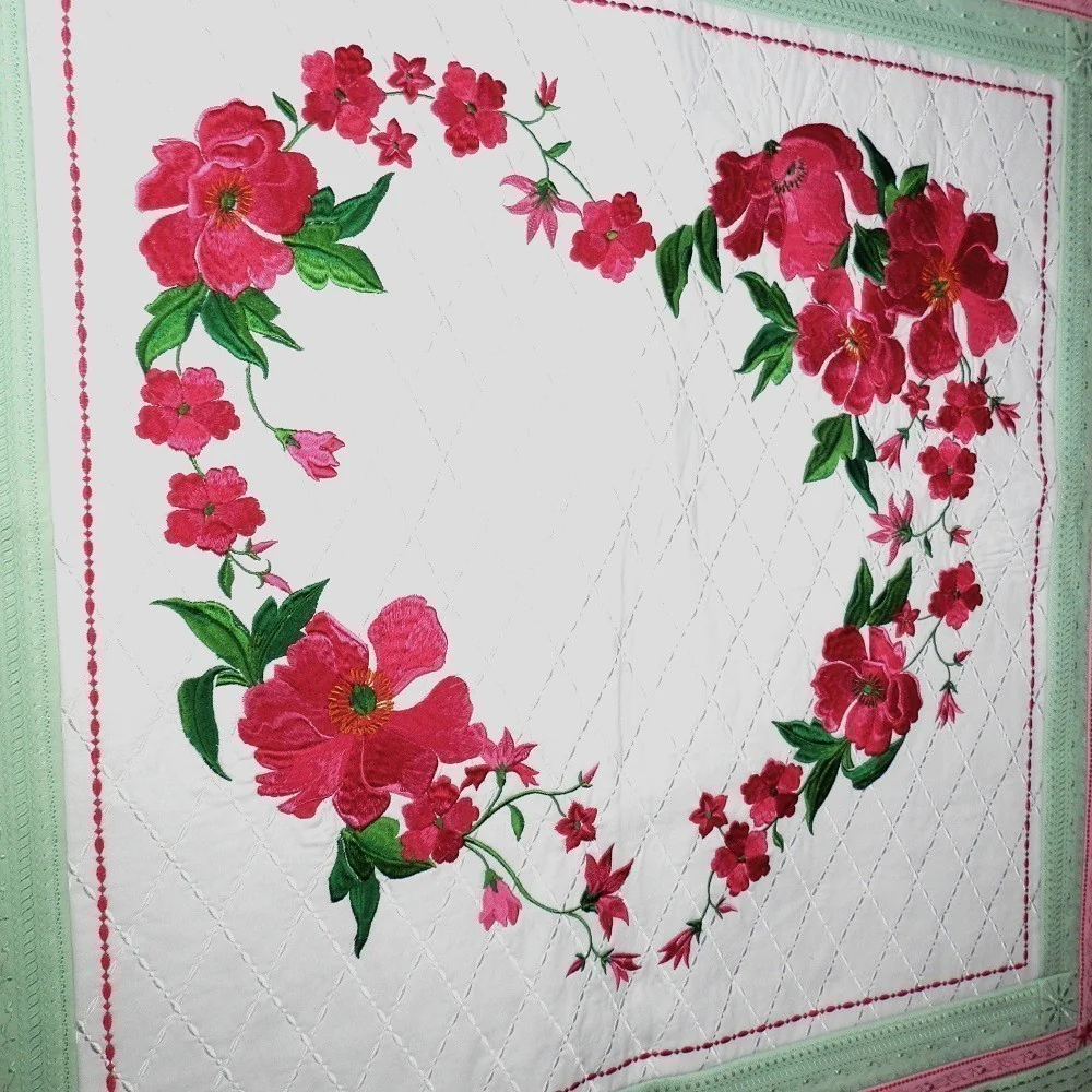 PERFECT BLISS Embroidered Poppies Sofa Size Wall Hanging - Image 5