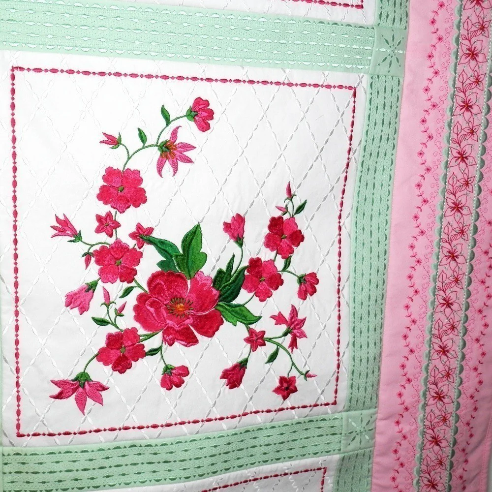 PERFECT BLISS Embroidered Poppies Sofa Size Wall Hanging - Image 6