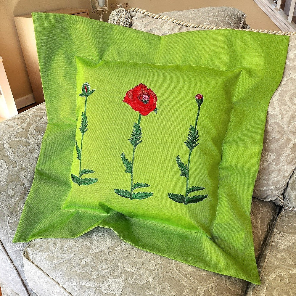 POPPY TRIPTYCH Embroidered Pillow Cover - Image 9
