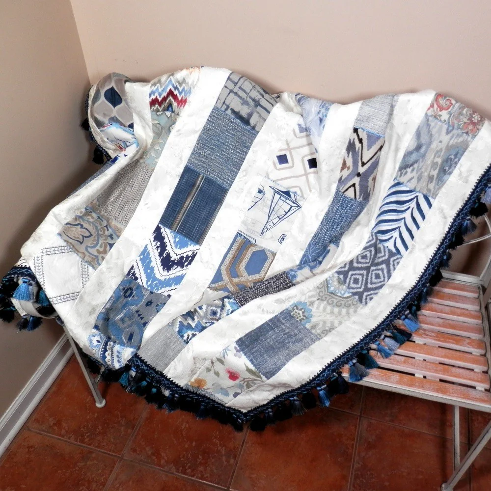 SAMPLES OF BLUE Home Decorator Throw with Tassel Trim - Image 2