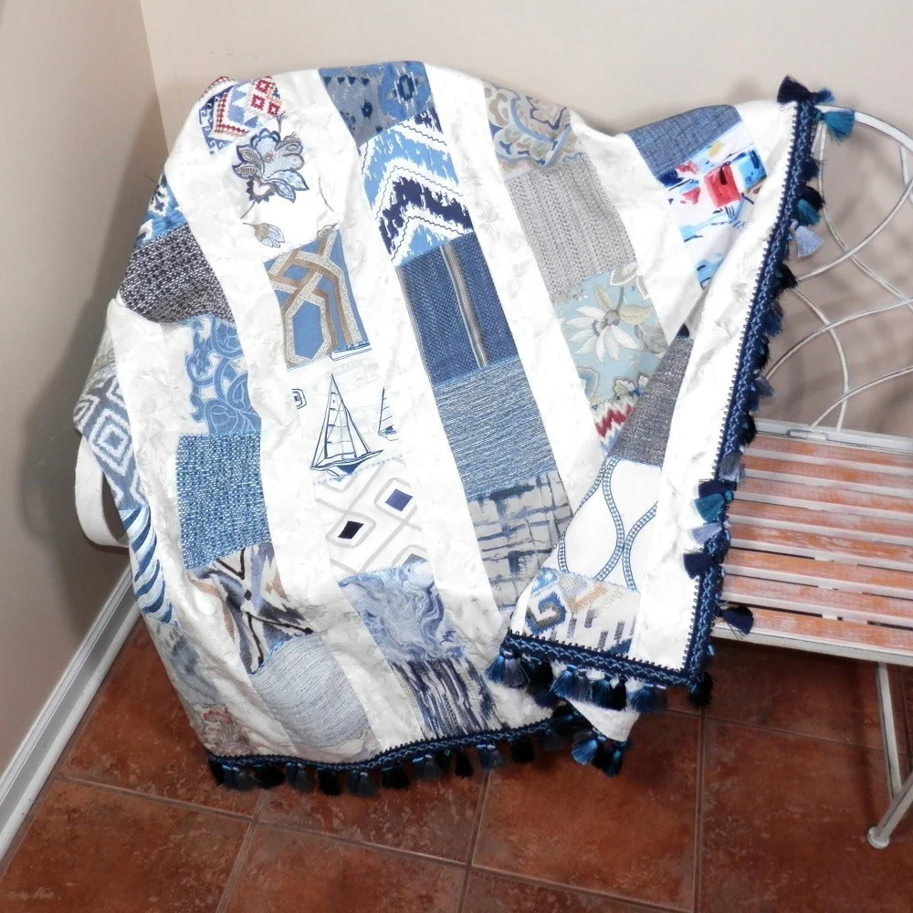 SAMPLES OF BLUE Home Decorator Throw with Tassel Trim - Image 9