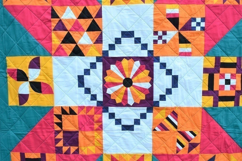 SUNSET X Wall Quilt / Throw Quilt - Image 6