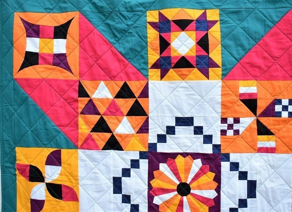 SUNSET X Wall Quilt / Throw Quilt - Image 8