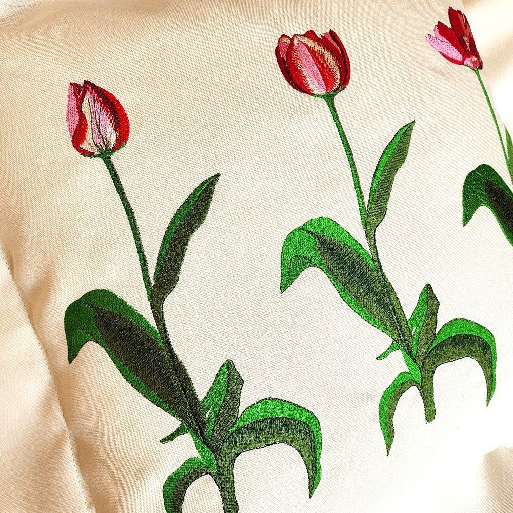 TULIP TRIPTYCH Embroidered Pillow Cover - Image 3