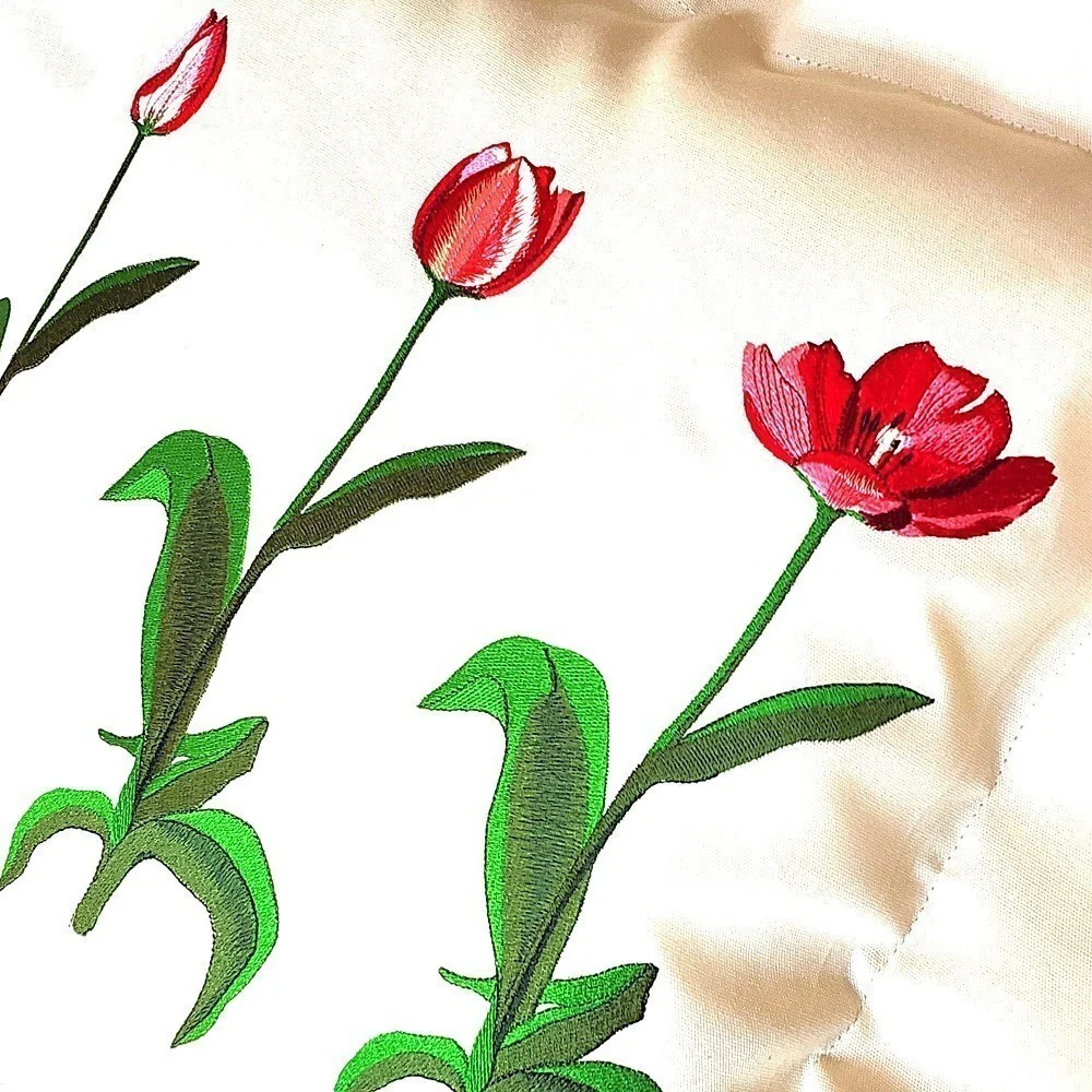 TULIP TRIPTYCH Embroidered Pillow Cover - Image 4