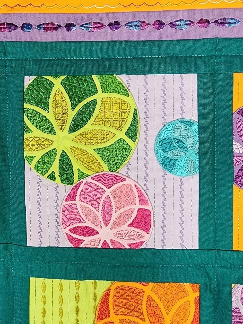 VIBRANT BUBBLES Embroidered Wall Hanging - Image 7