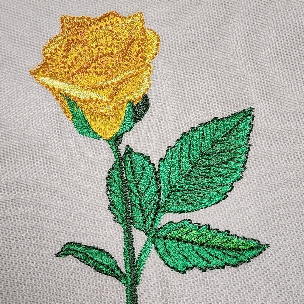 YELLOW ROSE TRIPTYCH Embroidered Pillow Cover - Image 6